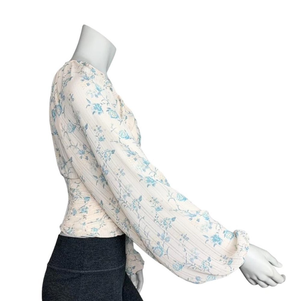 NWT FREE PEOPLE Final Rose Ruched Blouse in Vintage Cameo - Picture 8 of 10